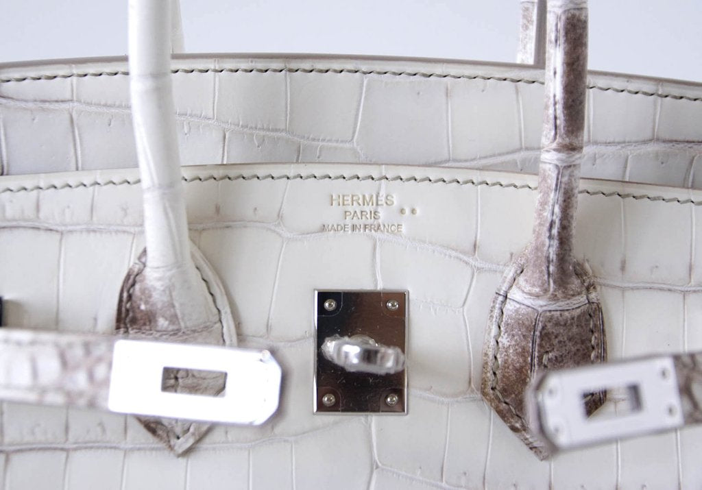 Hermès Birkin 25 Blanc Himalaya Crocodile Bag PHW