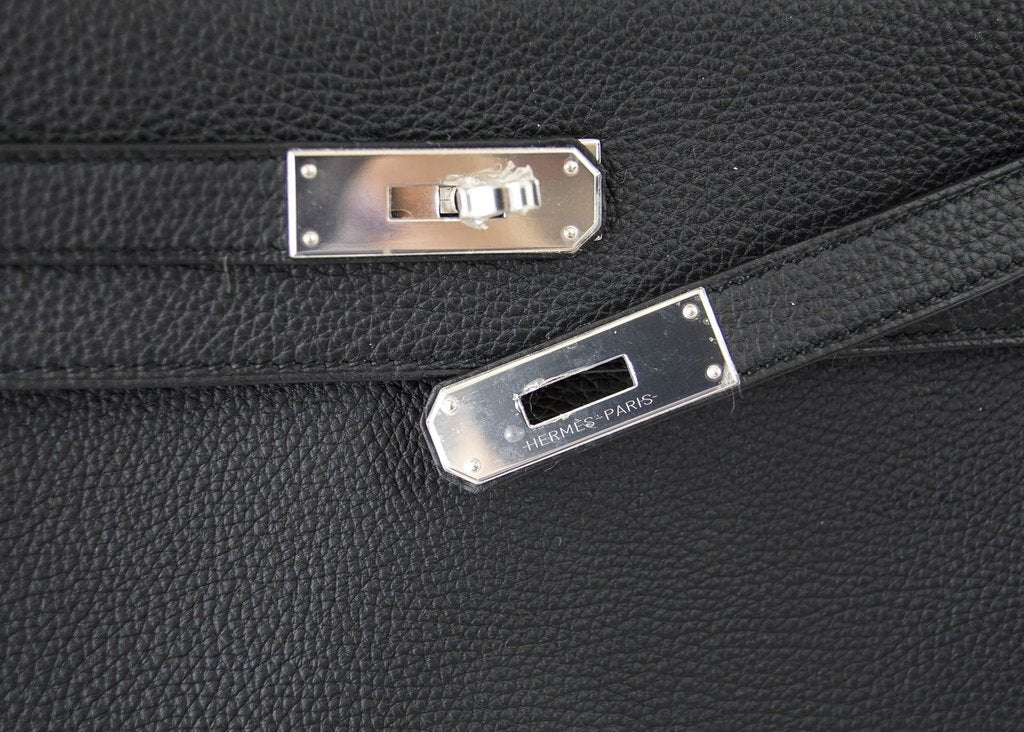 Hermès Kelly 28 Retourne Black Togo PHW Bag