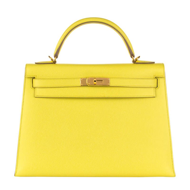 Hermès 32cm Kelly Soufre Epsom GHW