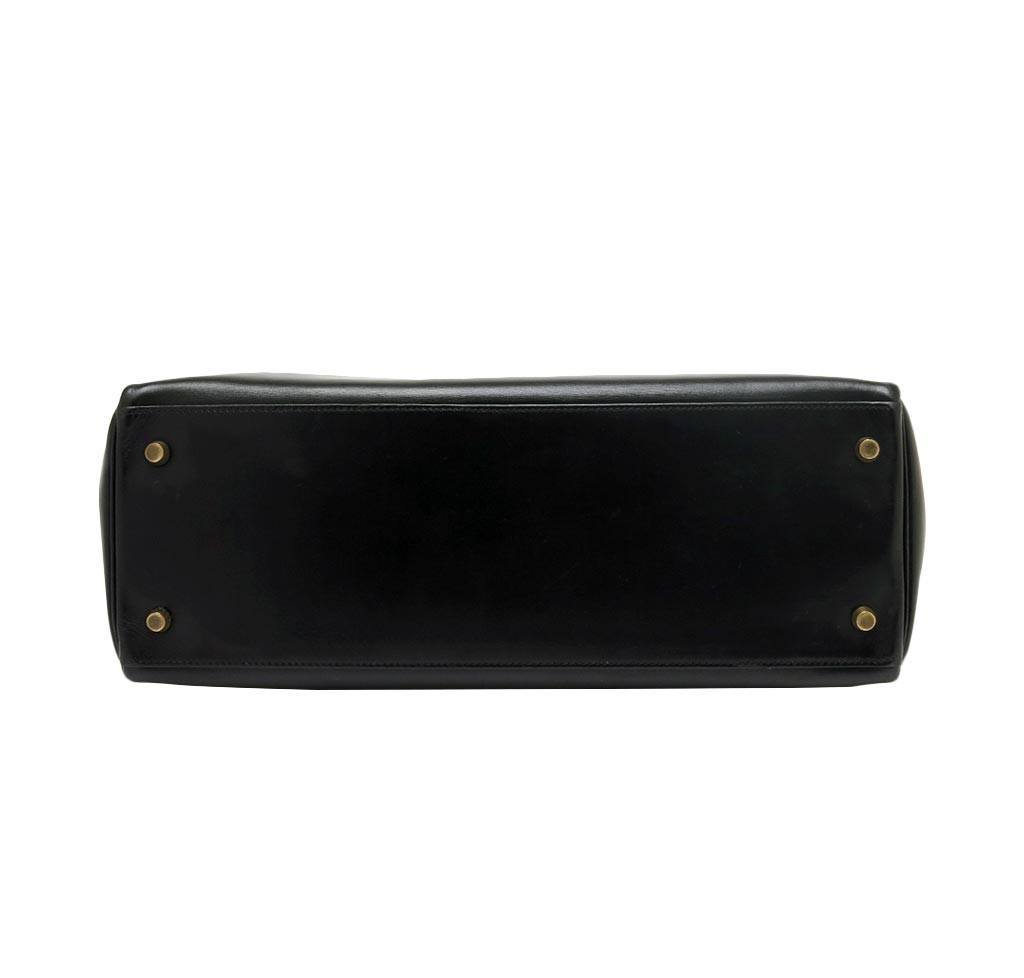 Hermès Kelly 35 Black Box Calf Bag GHW
