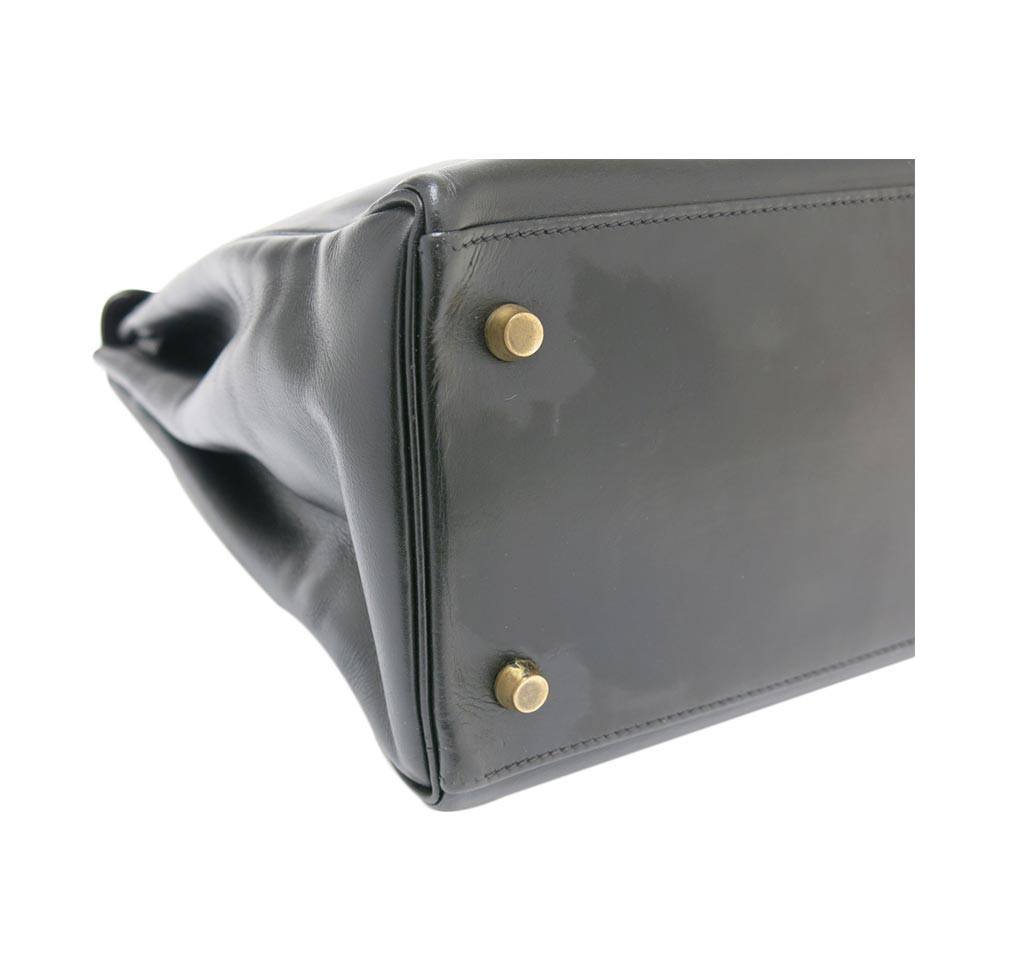 Hermès Kelly 35 Black Box Calf Bag GHW