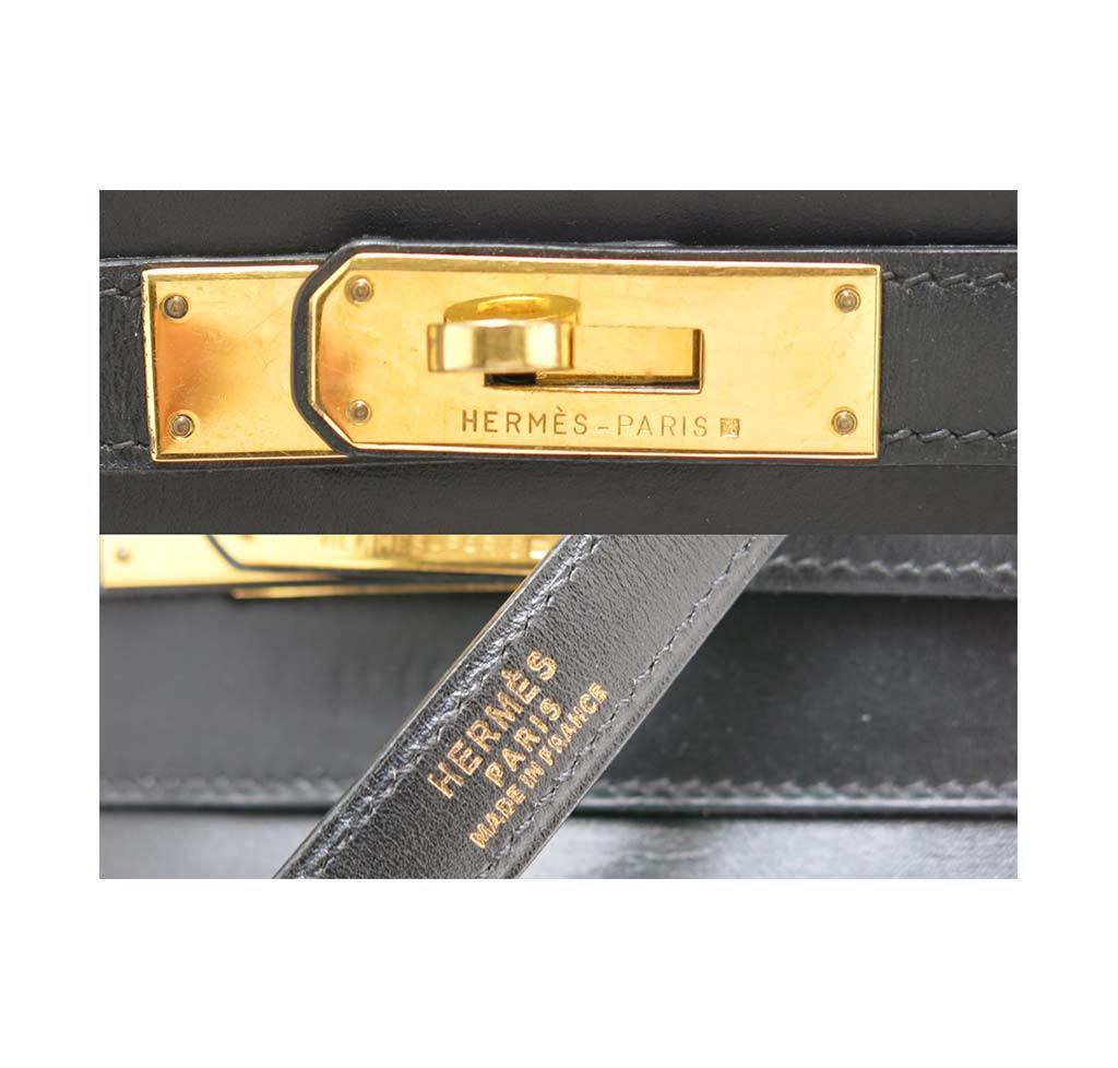 Hermès Kelly 35 Black Box Calf Bag GHW