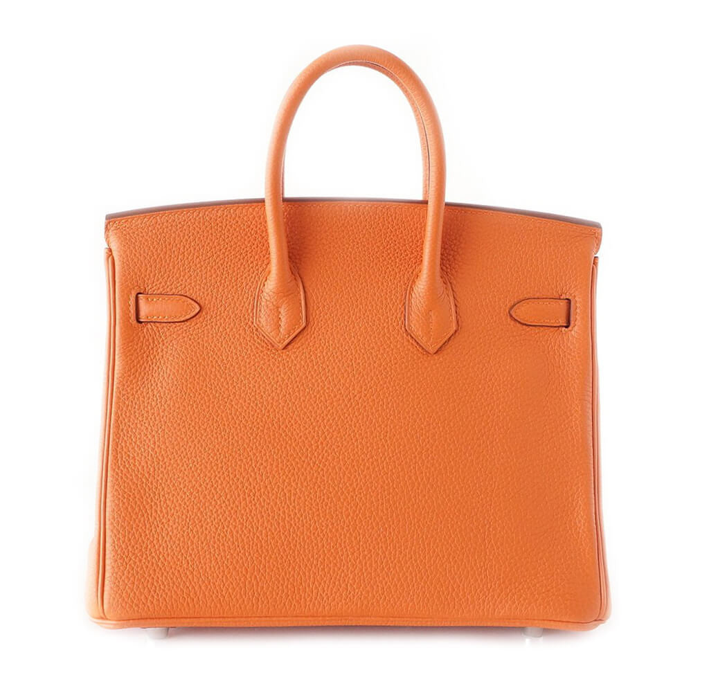 Hermès Birkin 25 Bag H Orange Togo Leather