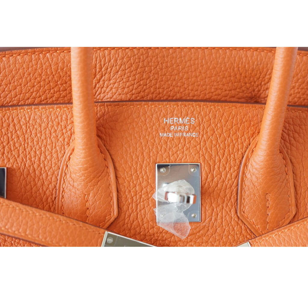 Hermès Birkin 25 Bag H Orange Togo Leather