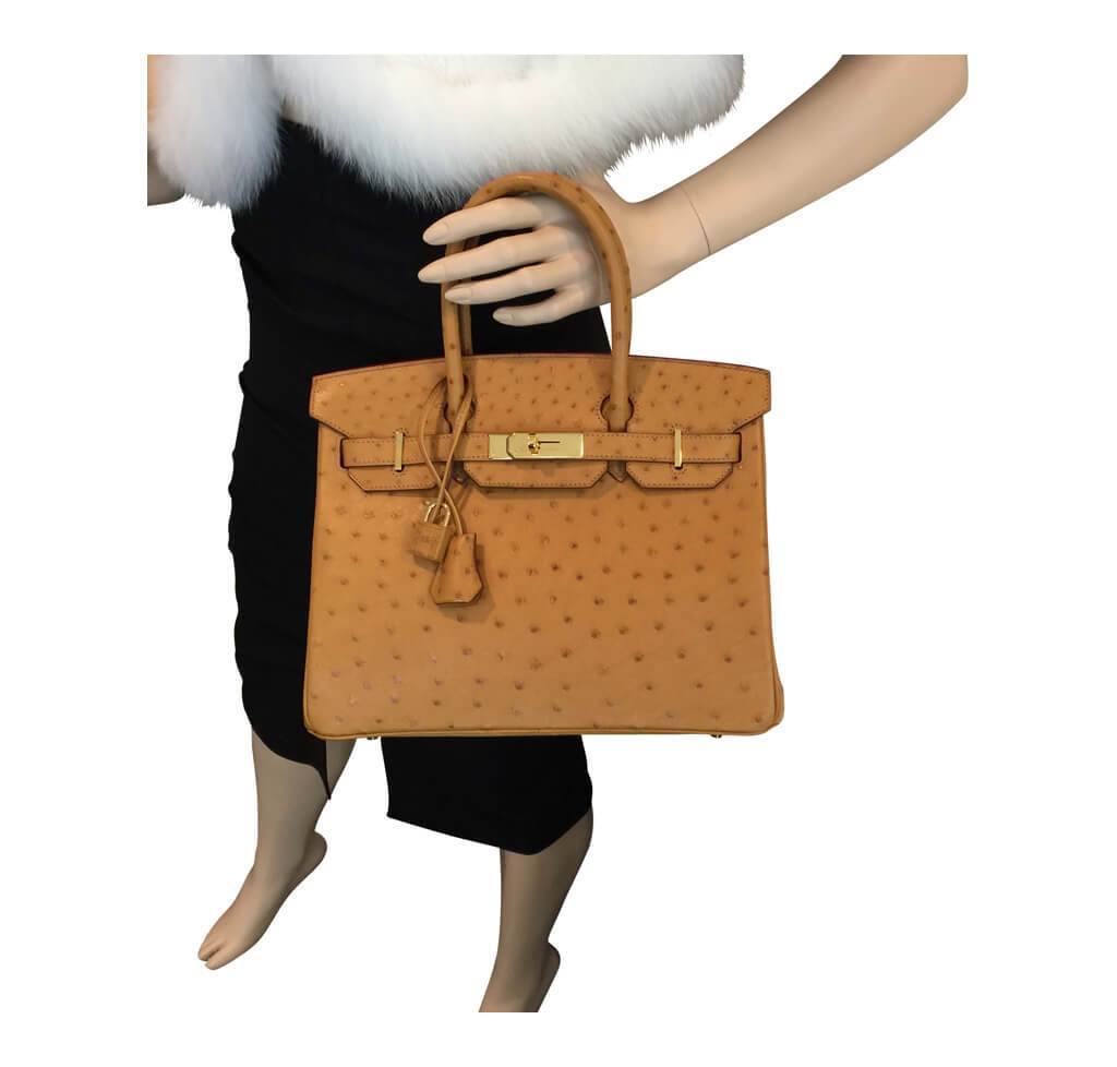 Hermès Ostrich Birkin Bag 30cm Gold