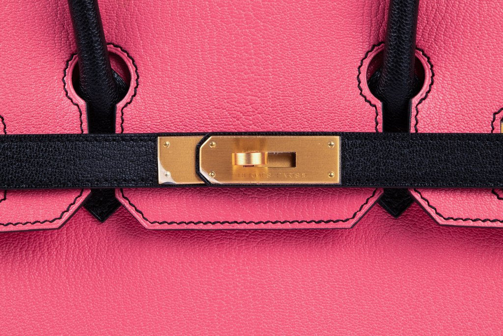 Hermès Birkin 30 Rose Lipstick Noir HSS