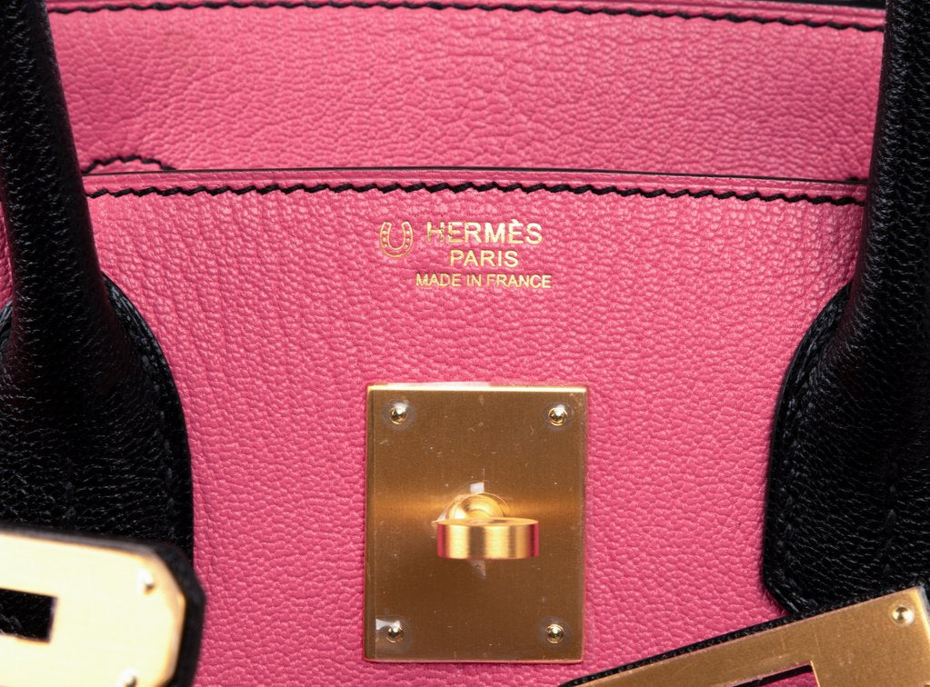 Hermès Birkin 30 Rose Lipstick Noir HSS
