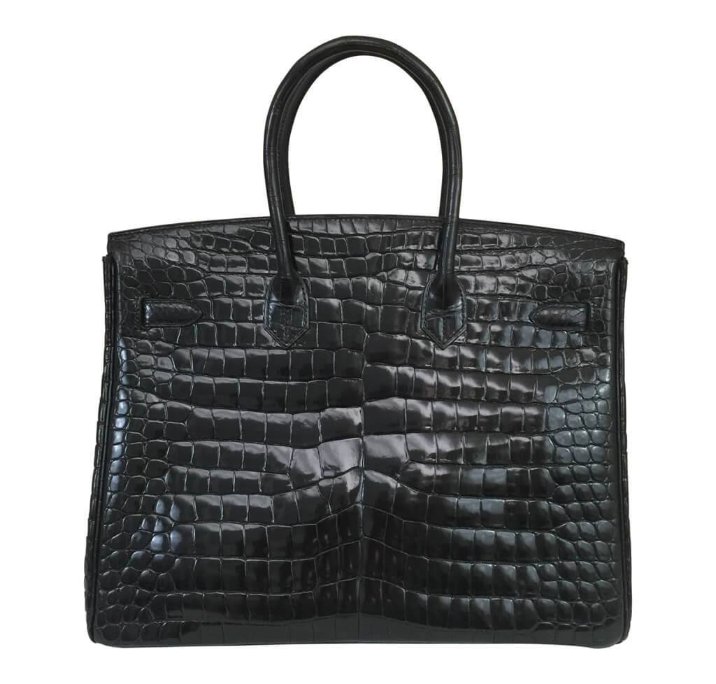 Hermès Crocodile Birkin 35 Black Bag