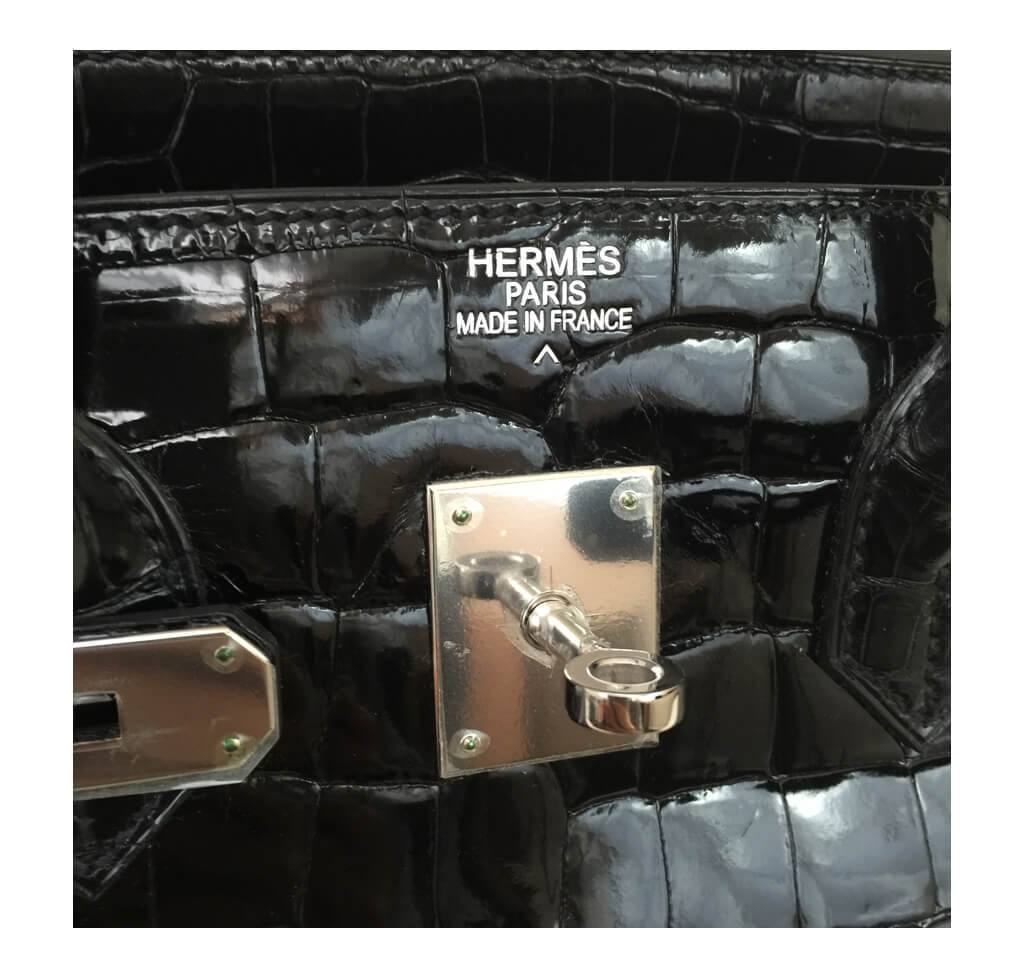 Hermès Crocodile Birkin 35 Black Bag