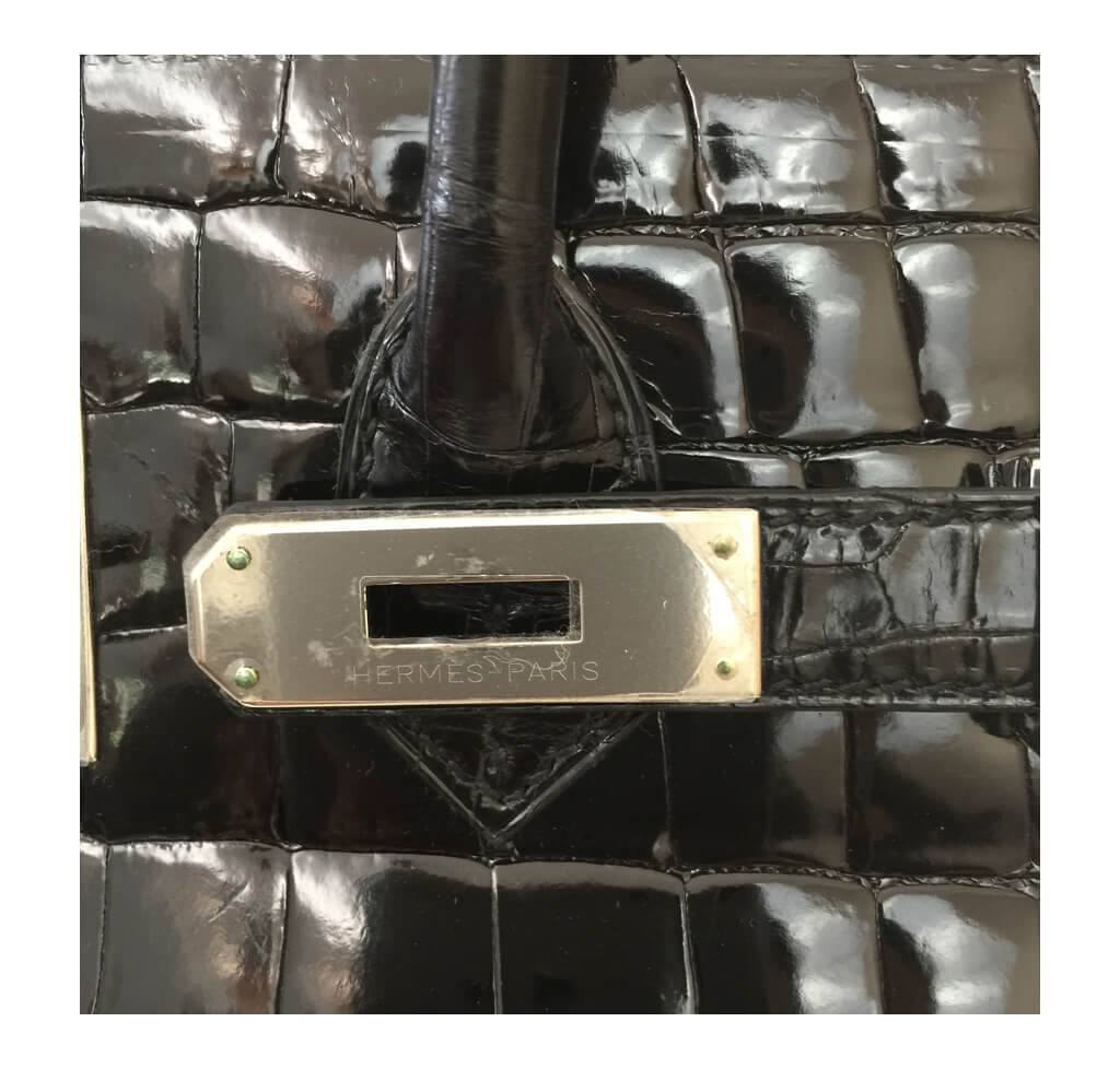 Hermès Crocodile Birkin 35 Black Bag