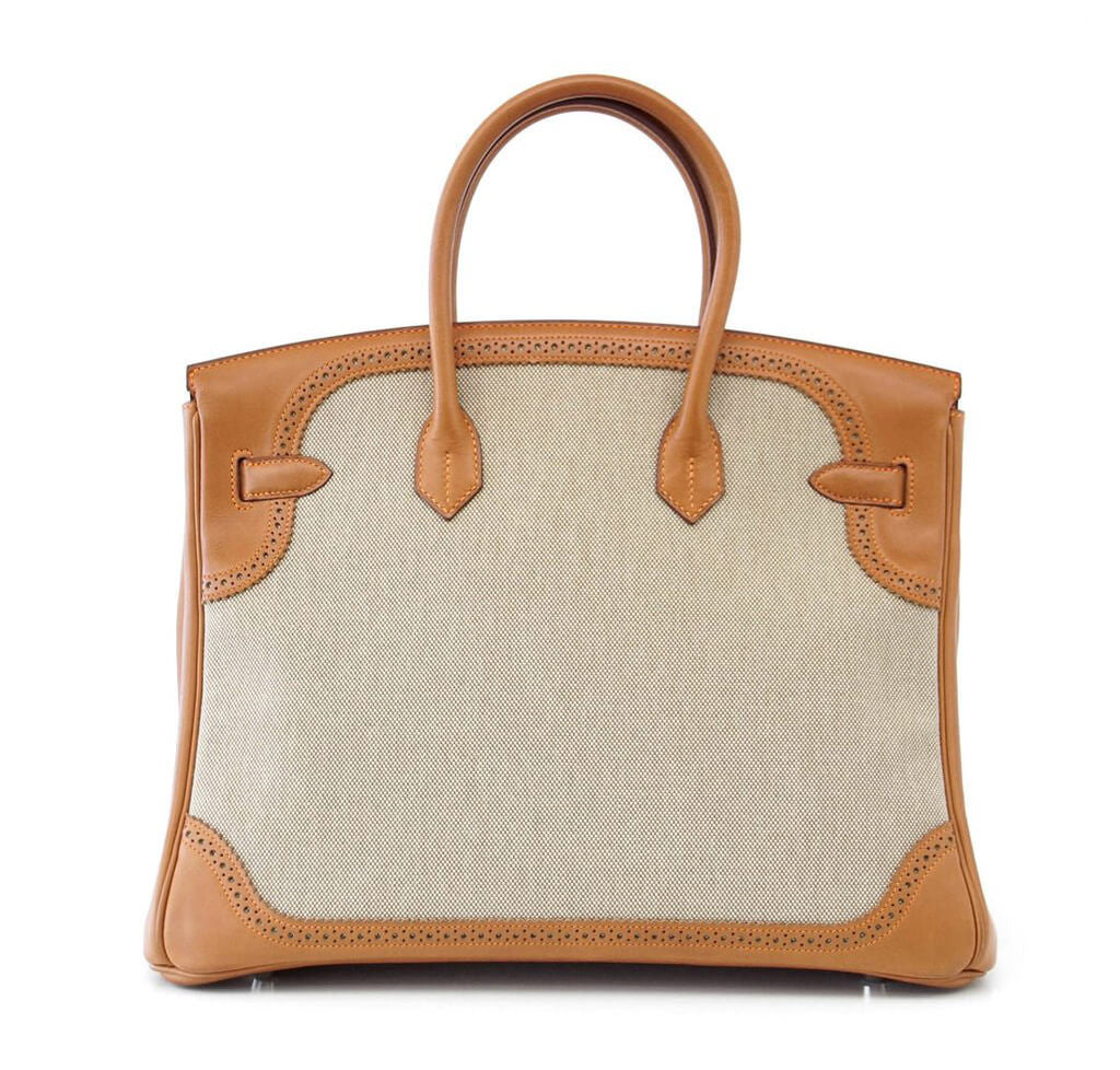 Hermès Birkin Ghillies 35 Bag Barenia Toile