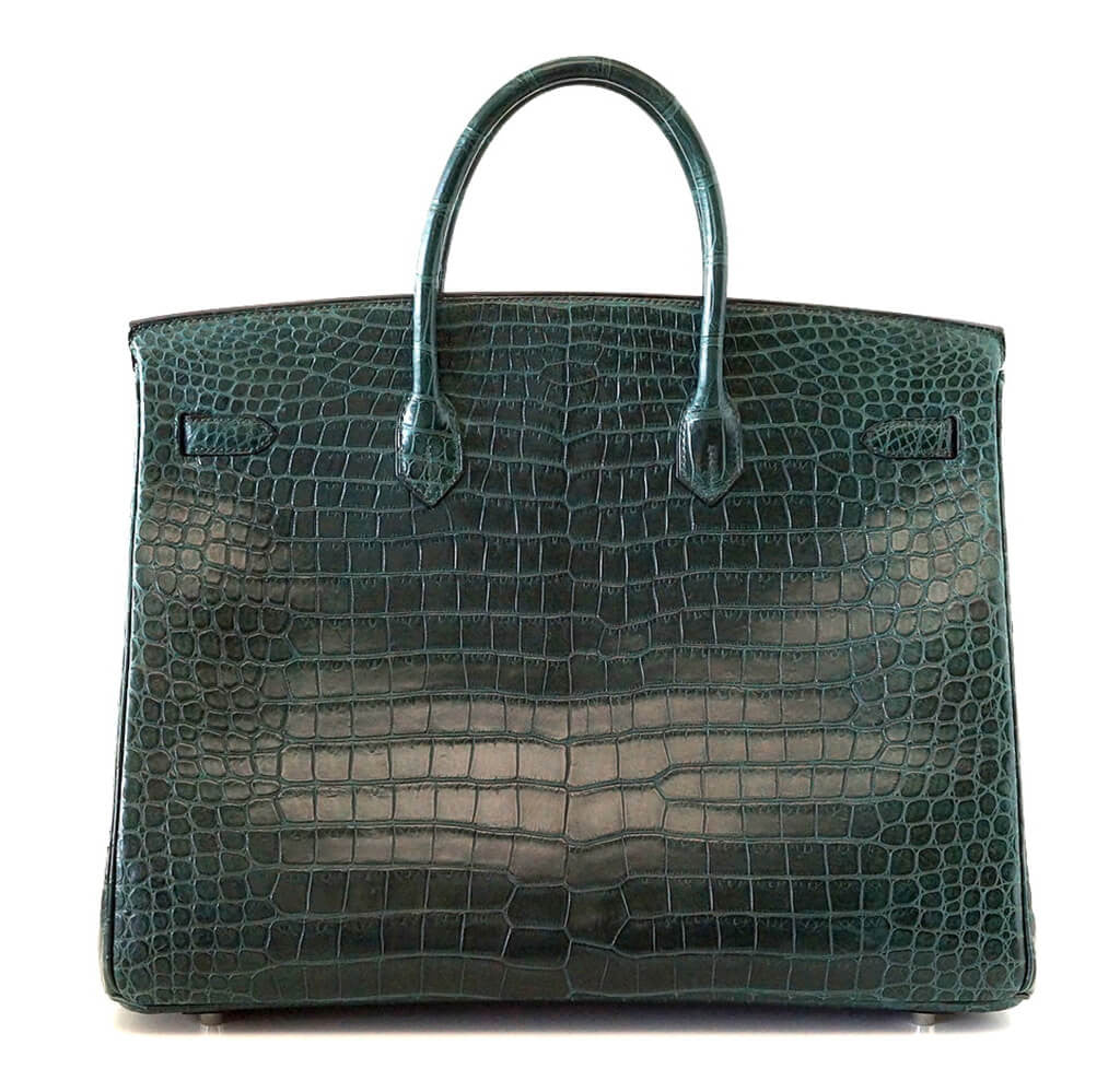 Hermès Vert Fonce Crocodile Birkin 40PHW