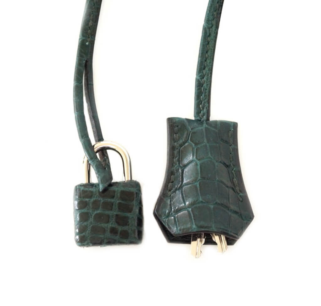 Hermès Vert Fonce Crocodile Birkin 40PHW