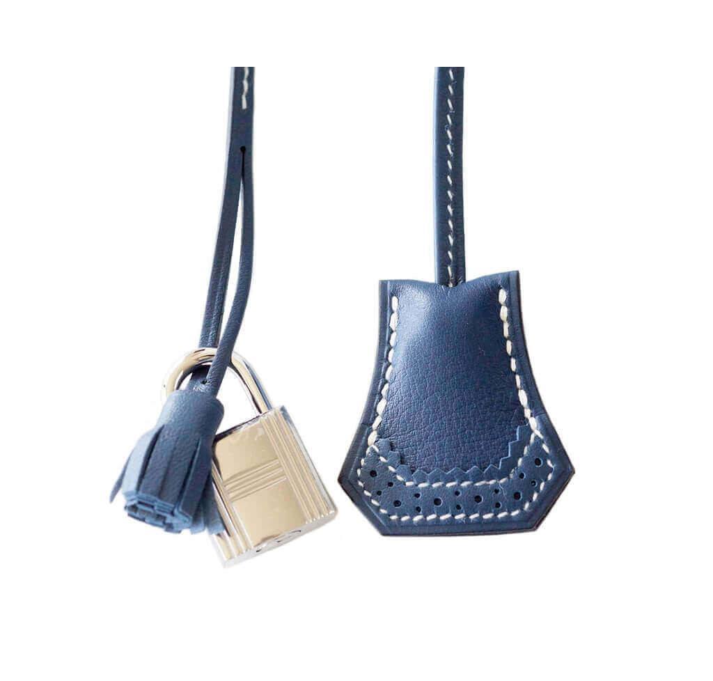 Hermès Ghillies Birkin 35 Blue Bag PHW