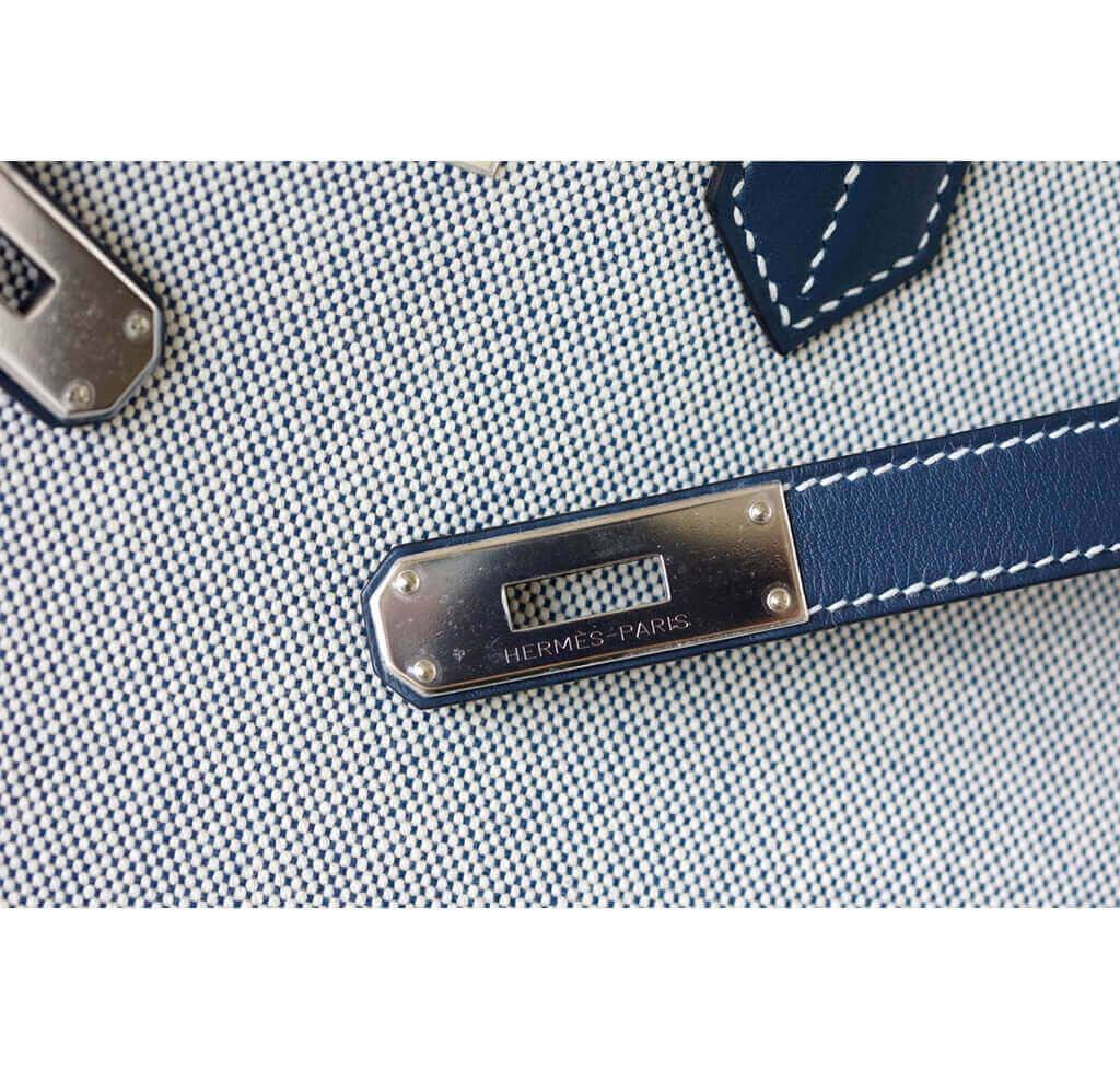 Hermès Ghillies Birkin 35 Blue Bag PHW