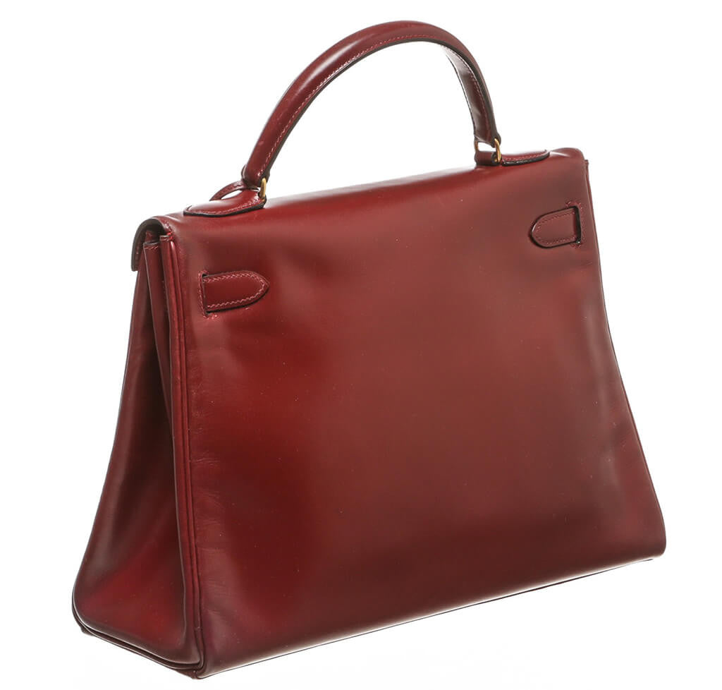 Hermès Burgundy Kelly Bag 32cm GHW