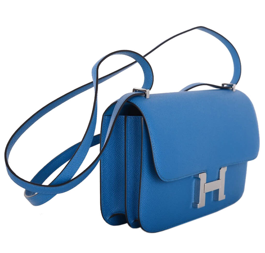 Hermès Constance Elan Bag 25 Blue Izmir Epsom