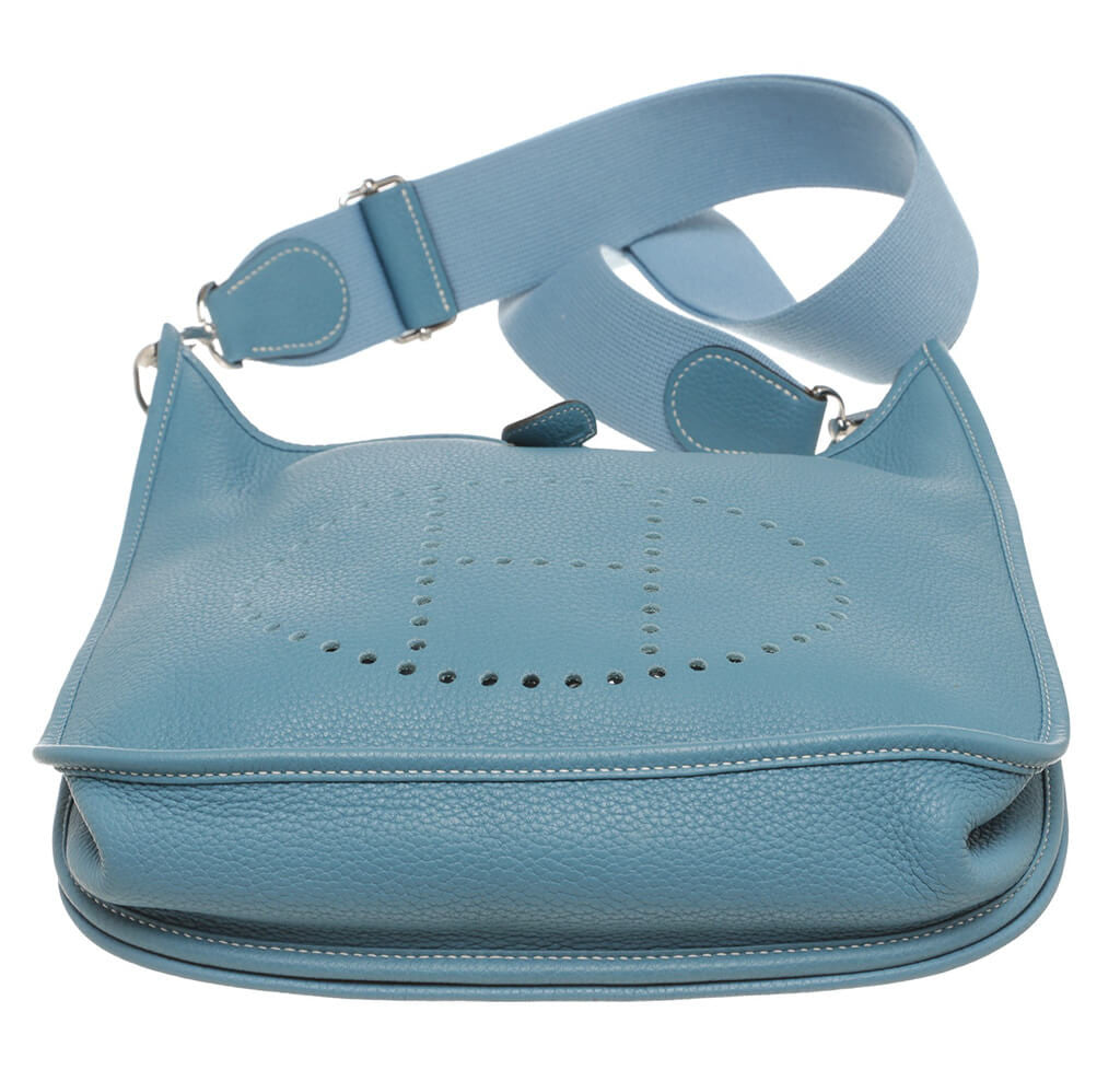 Hermès Evelyne PM Bag Blue Clemence Leather