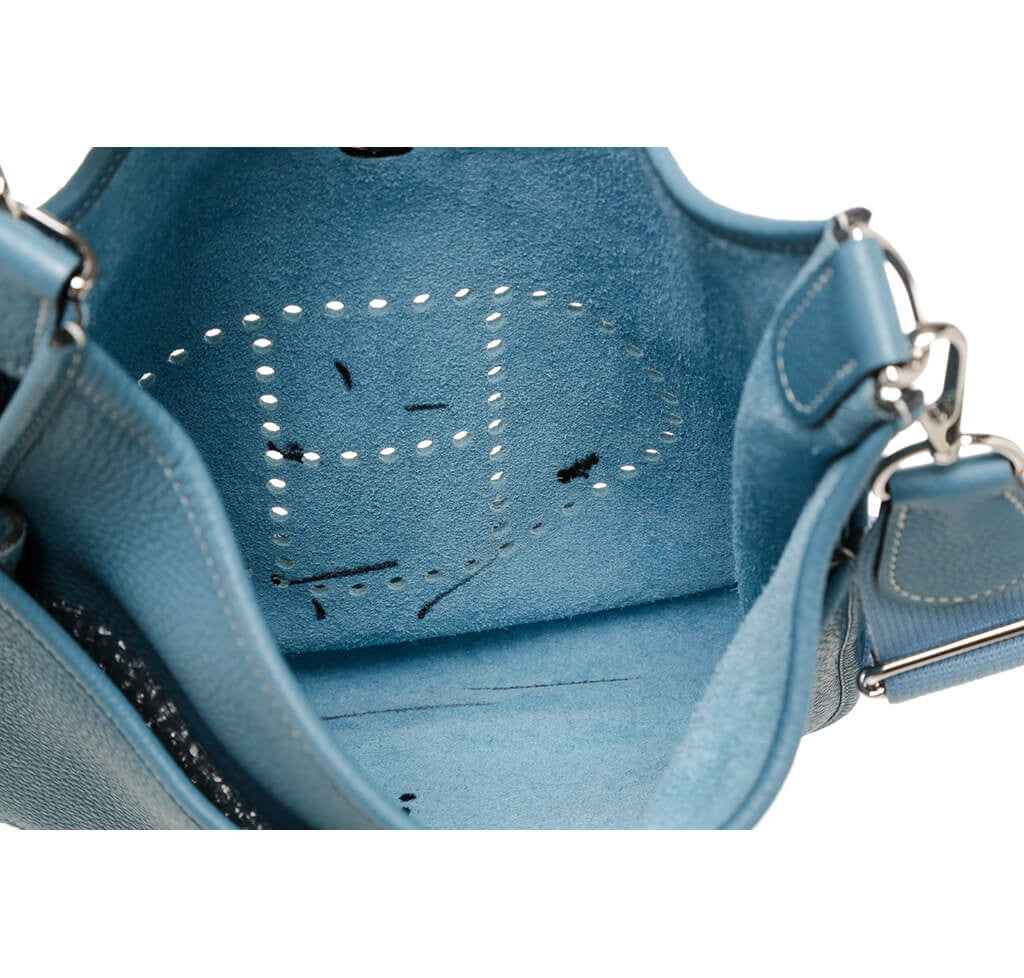 Hermès Evelyne PM Bag Blue Clemence Leather