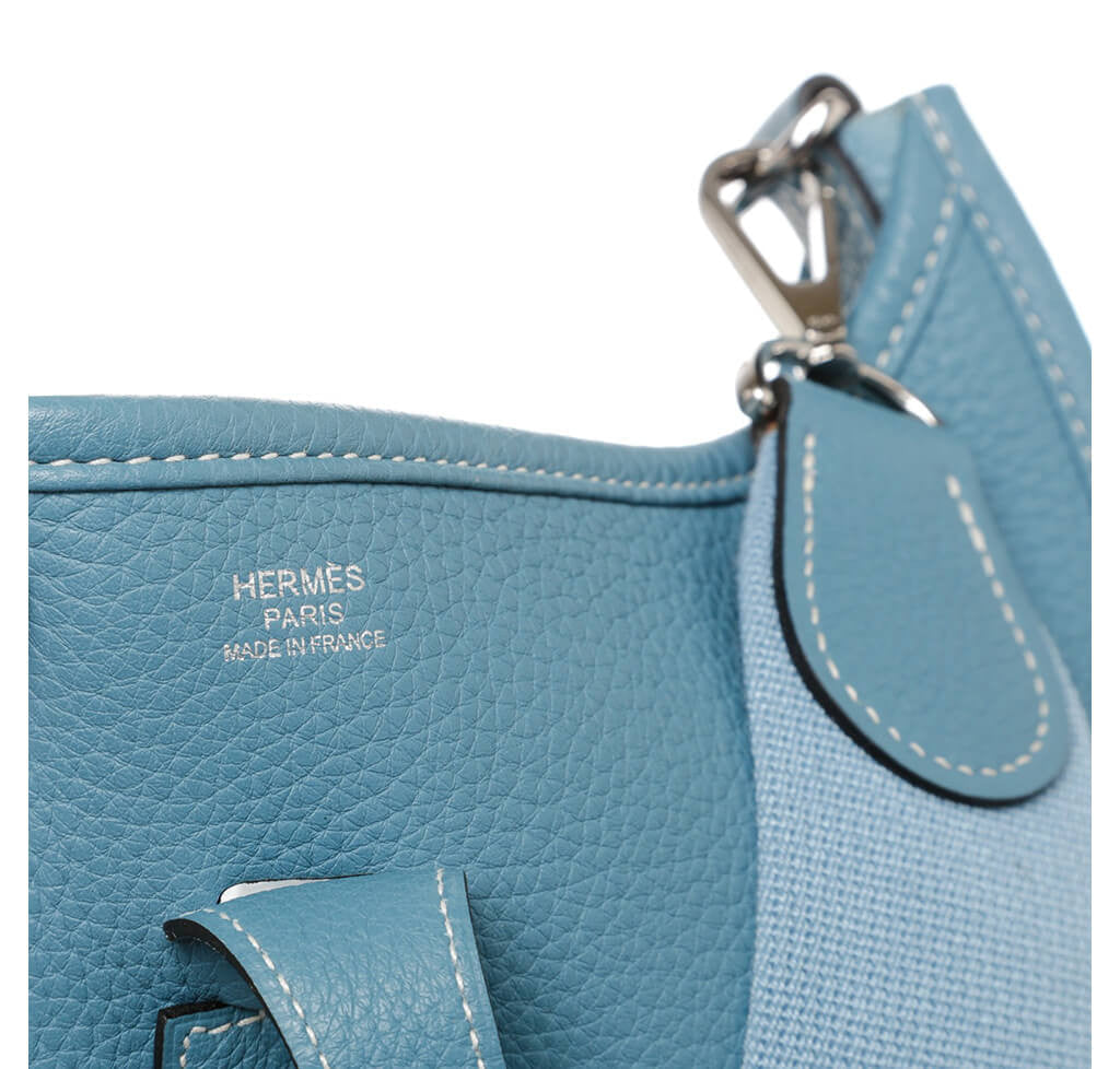 Hermès Evelyne PM Bag Blue Clemence Leather