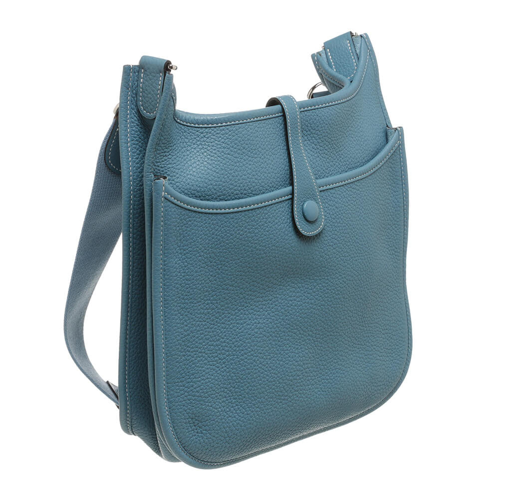 Hermès Evelyne PM Bag Blue Clemence Leather