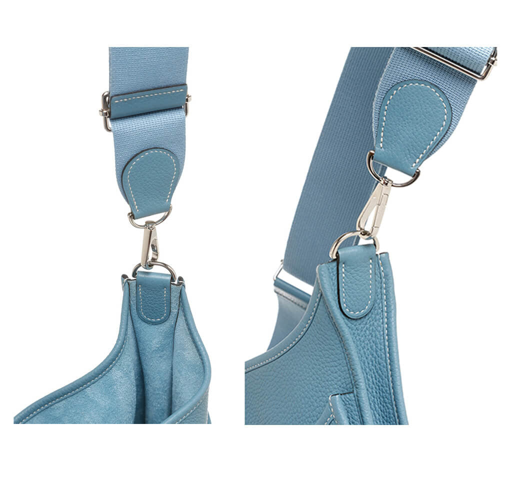 Hermès Evelyne PM Bag Blue Clemence Leather