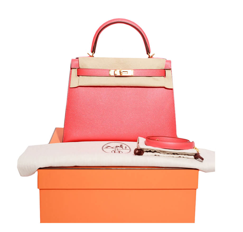 Hermès Epsom Kelly 28 Rose Jaipur Bag
