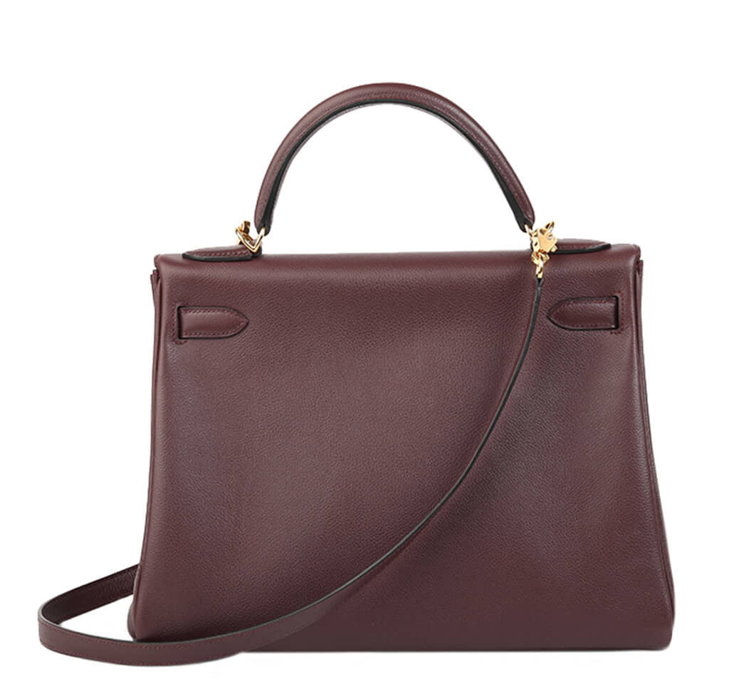 Hermès Prune Kelly 32cm Bag GHW