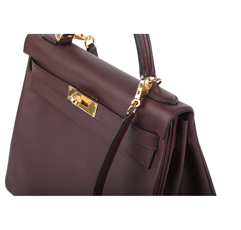 Hermès Prune Kelly 32cm Bag GHW