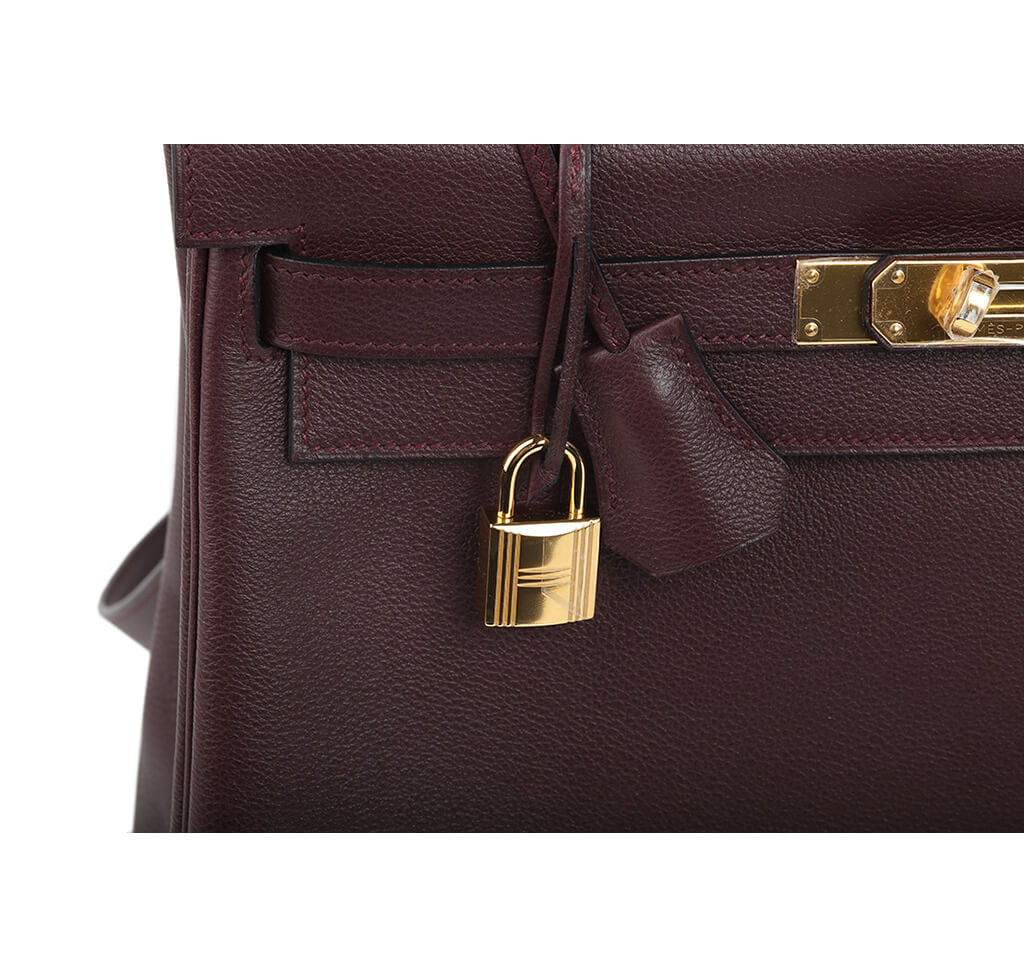 Hermès Prune Kelly 32cm Bag GHW
