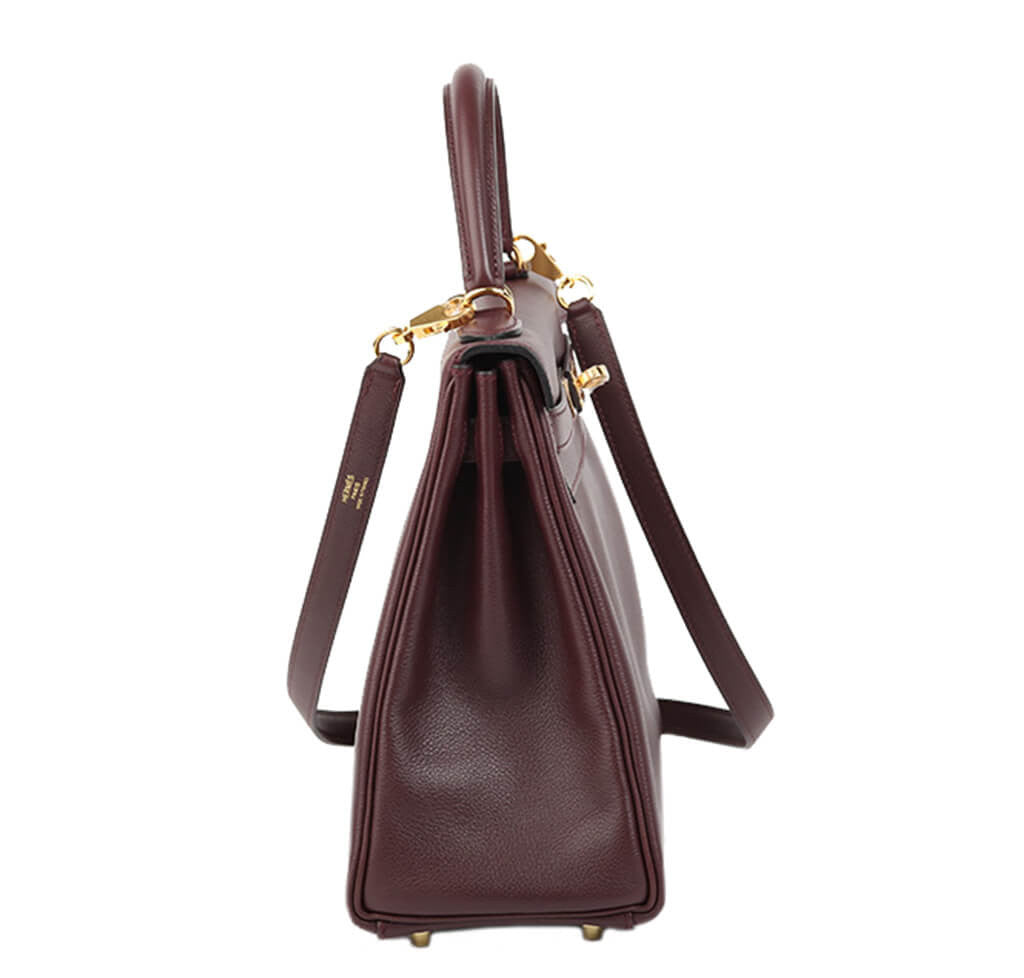 Hermès Prune Kelly 32cm Bag GHW