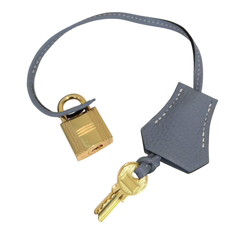 Hermès Kelly 35 Blue Lin Bag Gold Hardware