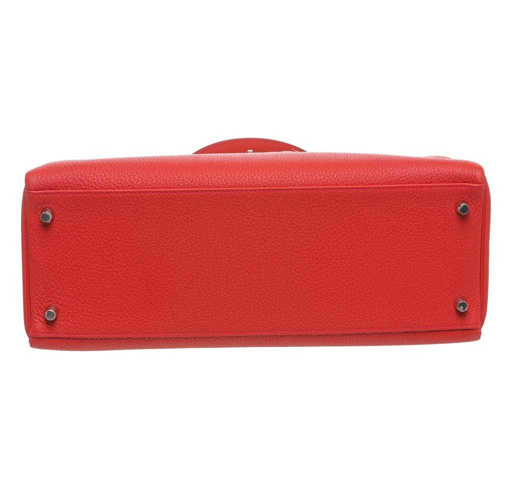 Hermès Kelly 35 Red Bag Palladium Hardware