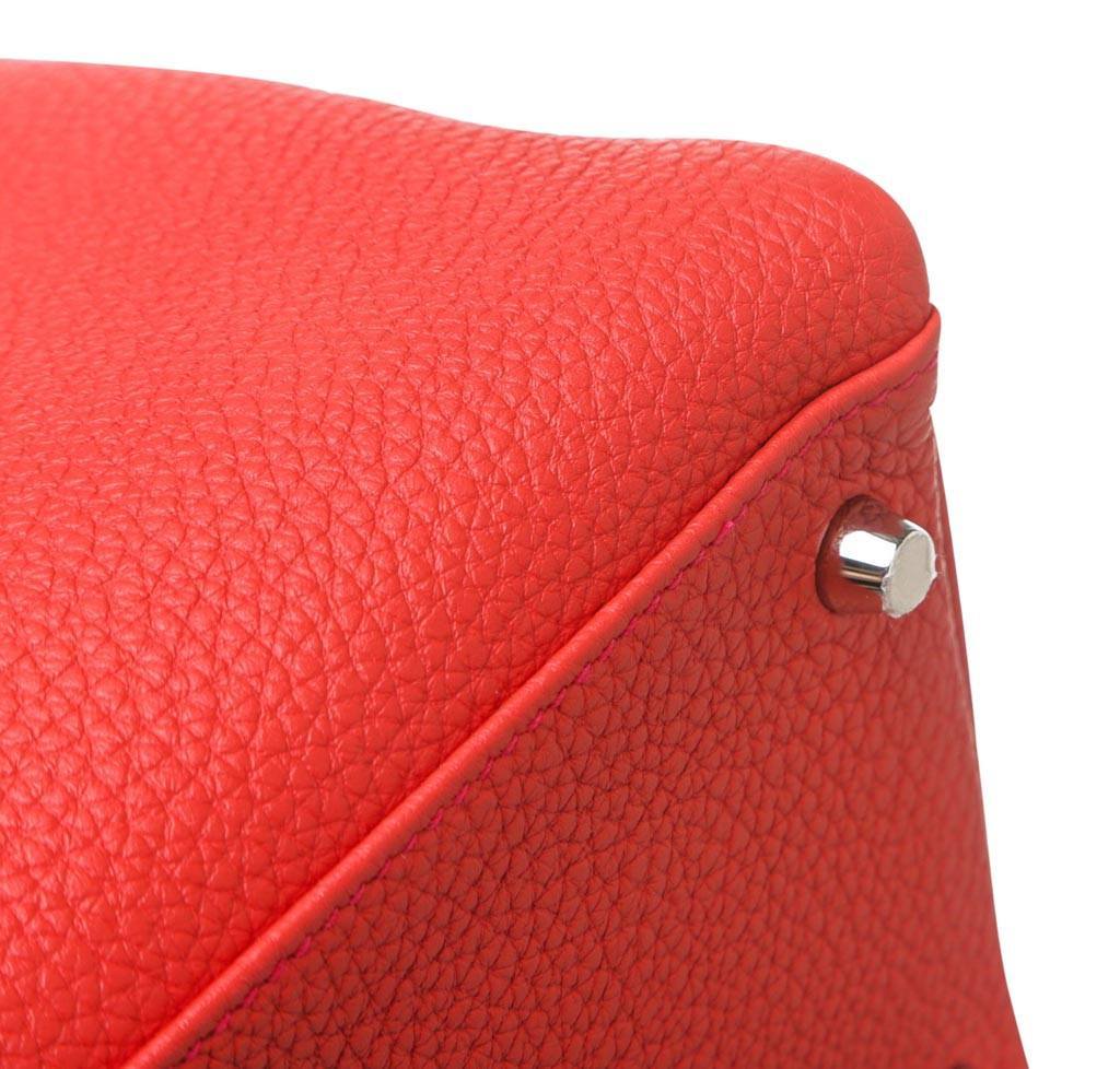 Hermès Kelly 35 Red Bag Palladium Hardware