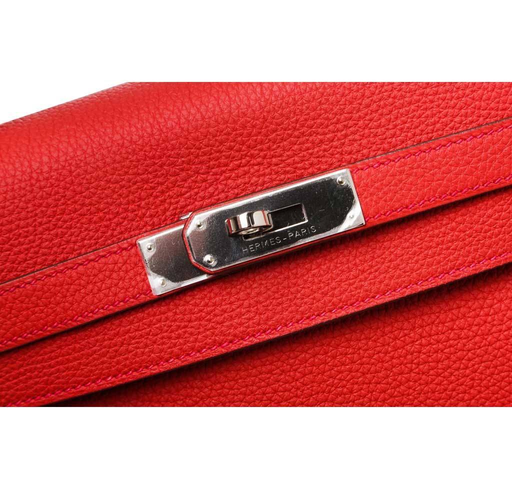 Hermès Kelly 35 Red Bag Palladium Hardware
