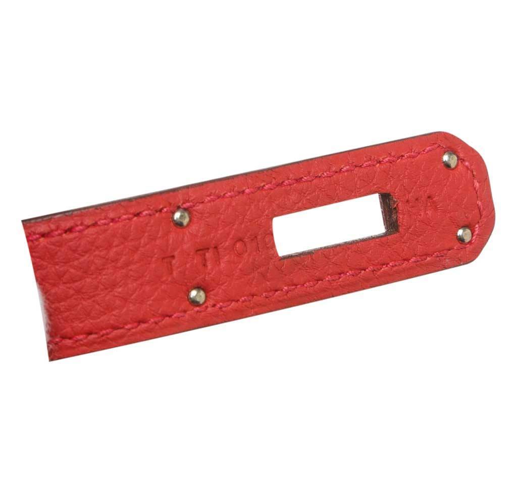 Hermès Kelly 35 Red Bag Palladium Hardware