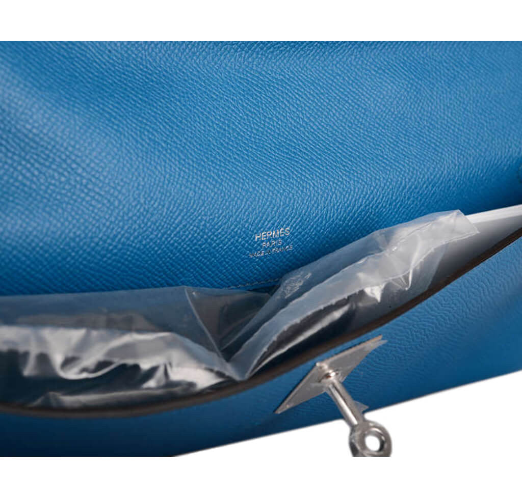 Hermès Kelly Cut Bag Blue Izmir