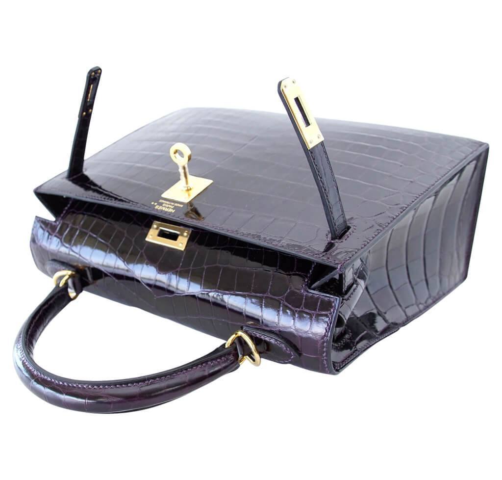 Hermès Sellier 25 Prunoir Kelly GHW