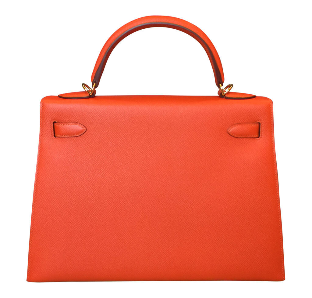 Hermès Sellier 32 Kelly Feu Epsom Bag GHW