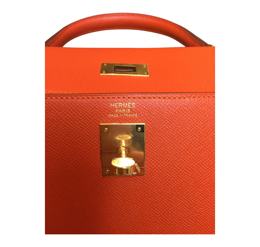 Hermès Sellier 32 Kelly Feu Epsom Bag GHW