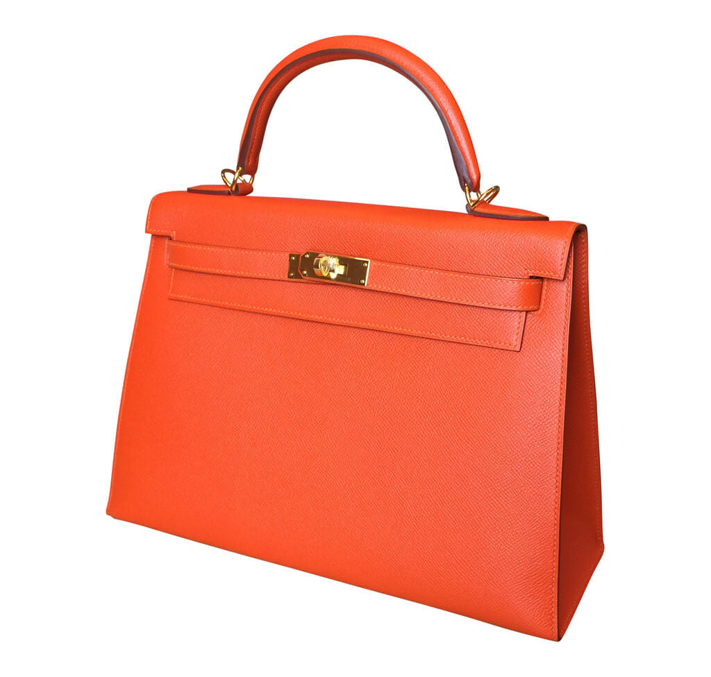 Hermès Sellier 32 Kelly Feu Epsom Bag GHW