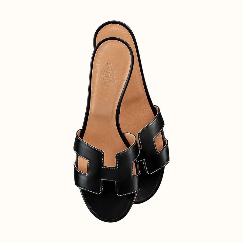 Hermes Black Noir Oasis Sandal