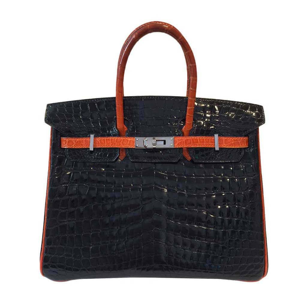 Hermès Bi-Color Birkin Crocodile Bag 25cm