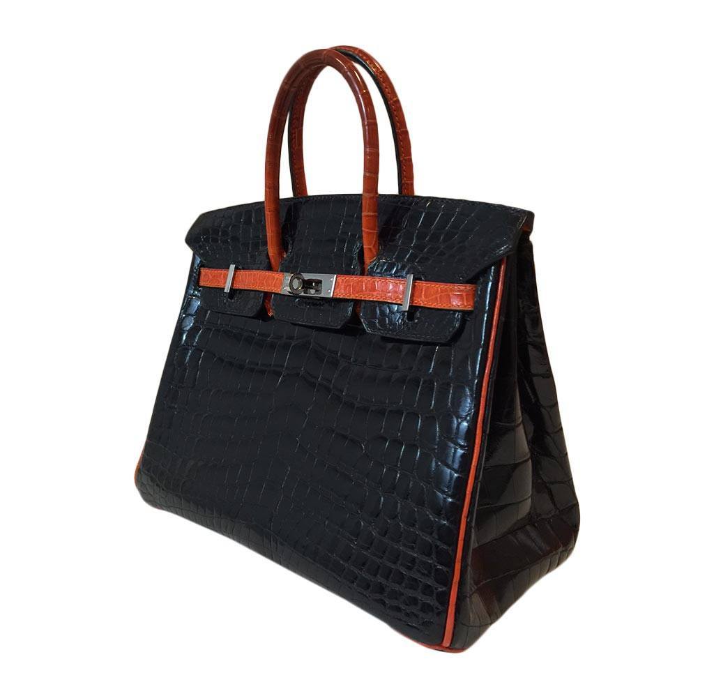Hermès Bi-Color Birkin Crocodile Bag 25cm