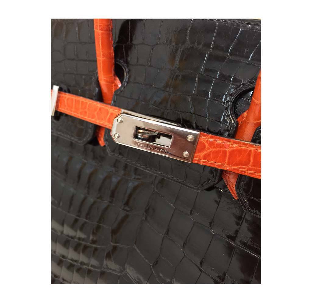 Hermès Bi-Color Birkin Crocodile Bag 25cm