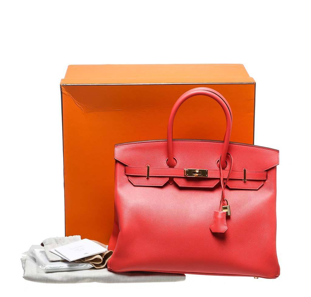 Hermès Birkin 35 Rouge Pivoine Bag GHW