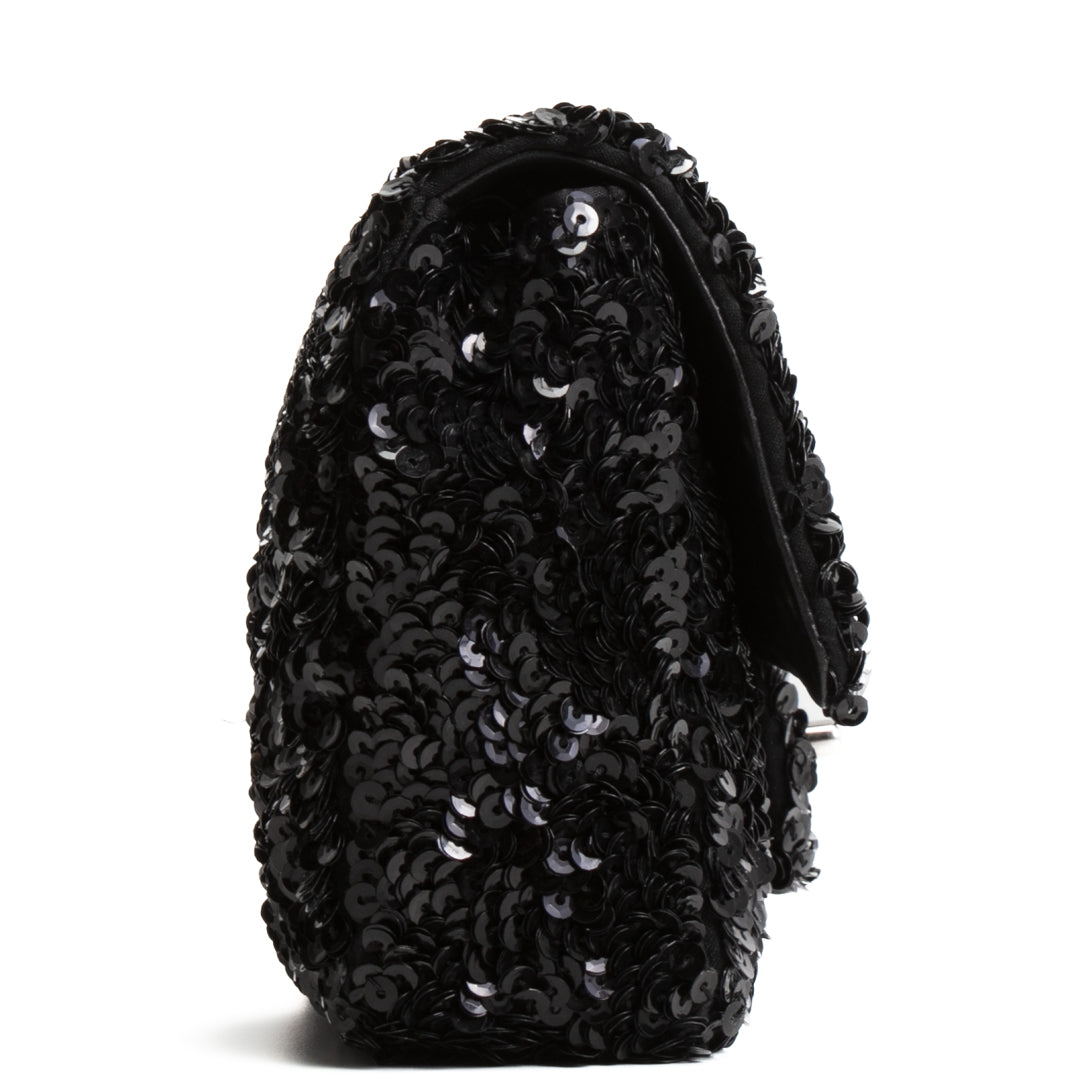 CHANEL Sequin Mini Flap Bag - Black