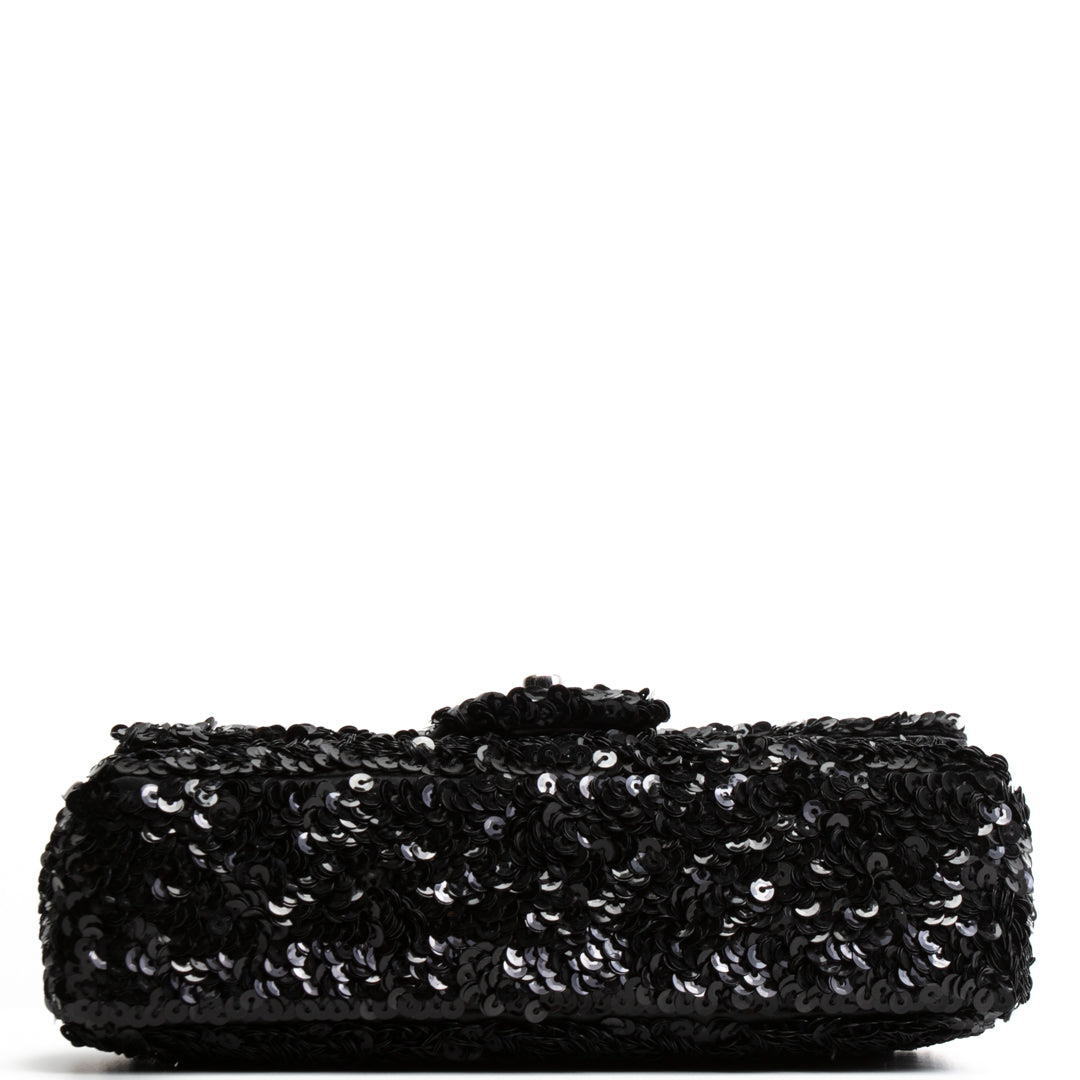 CHANEL Sequin Mini Flap Bag - Black