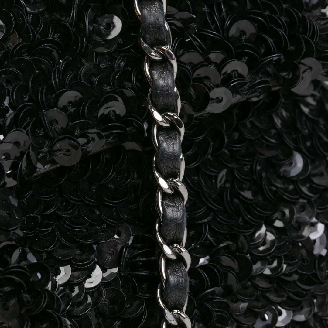 CHANEL Sequin Mini Flap Bag - Black