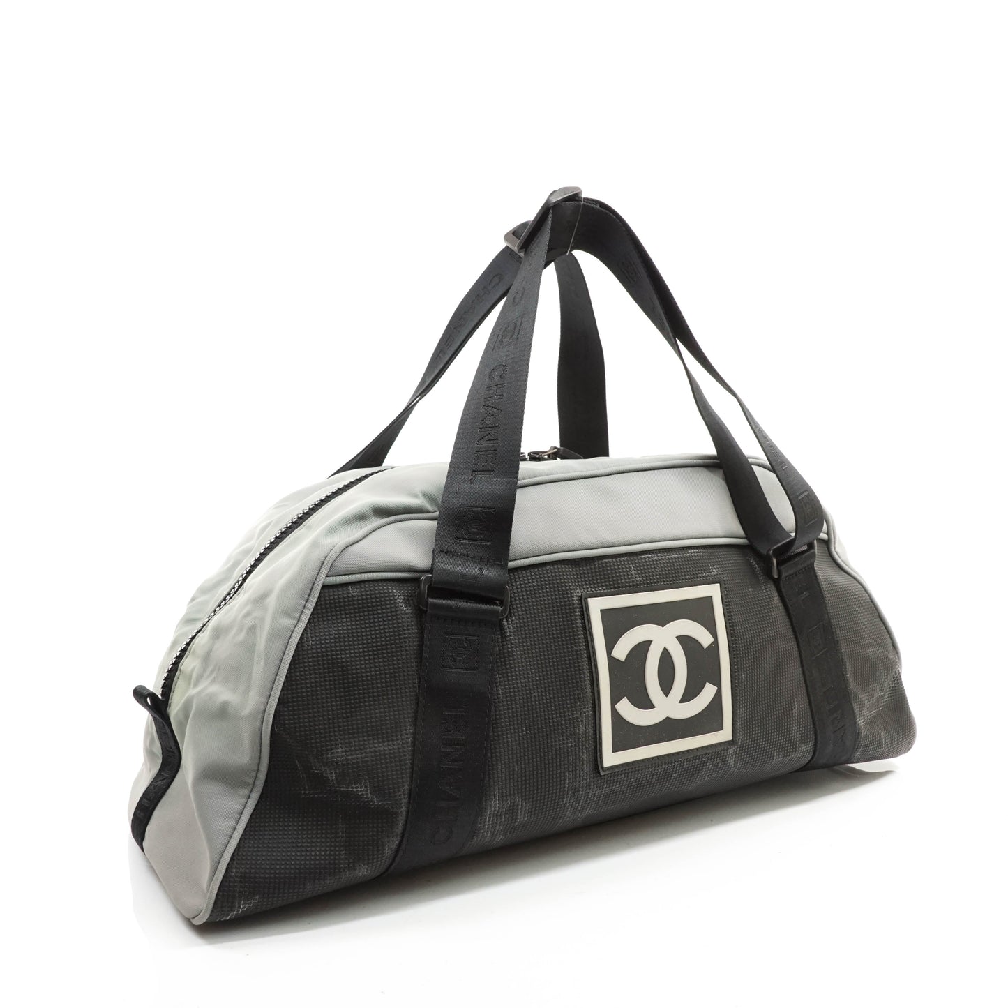 Chanel Boston Bag Nylon Gray